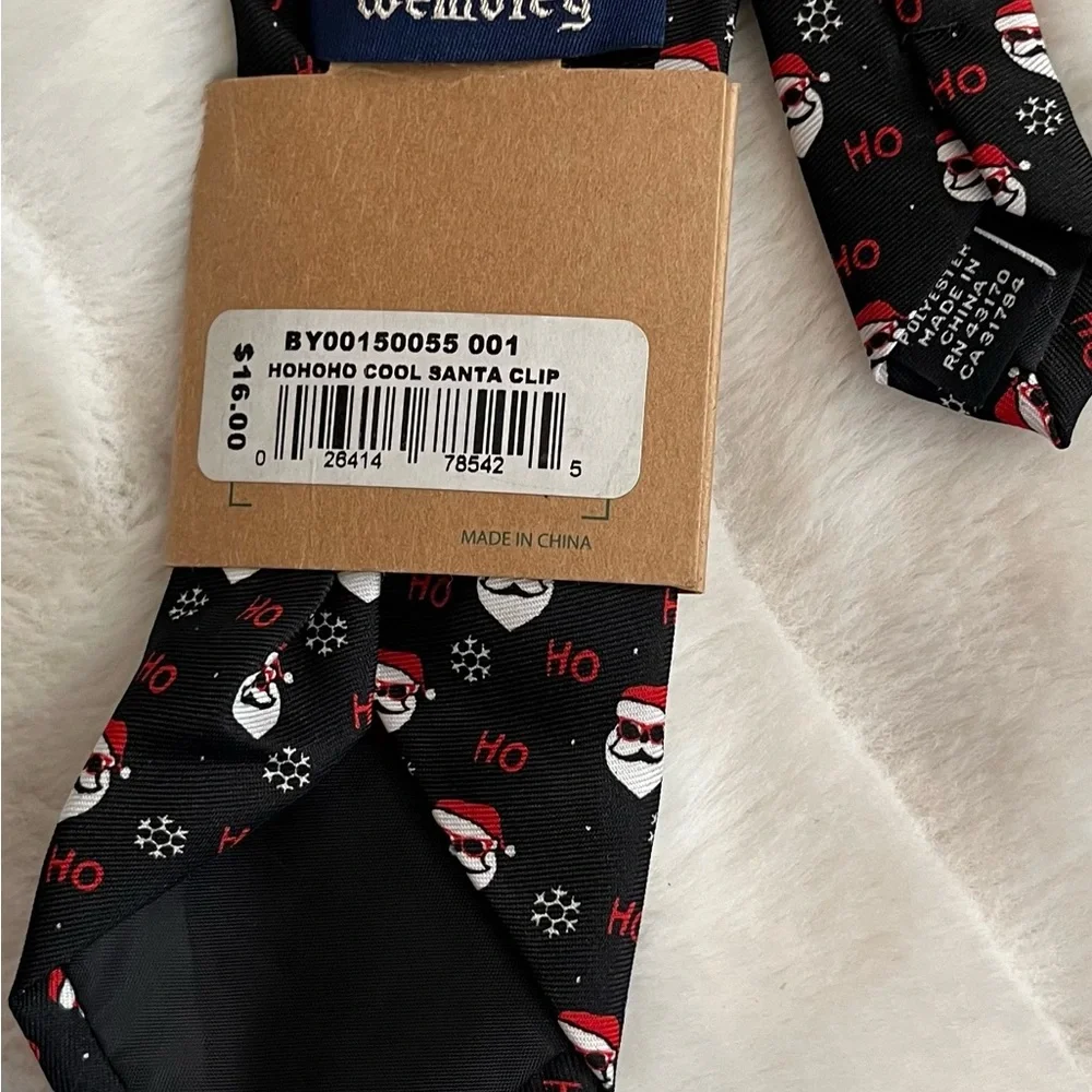 NWT Wembley Boys Kids Cool Santa Xmas Holiday Christmas “Ho Ho Ho” Clip On Tie